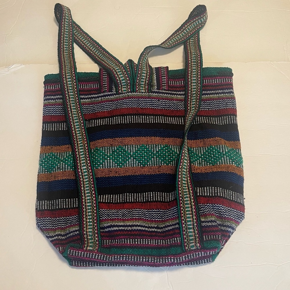 Mr Pinzon Backpack Artesanias Aztec Woven Boho Hippie Multicolored - Picture 4 of 11
